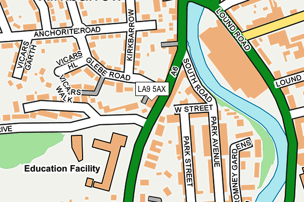 LA9 5AX map - OS OpenMap – Local (Ordnance Survey)