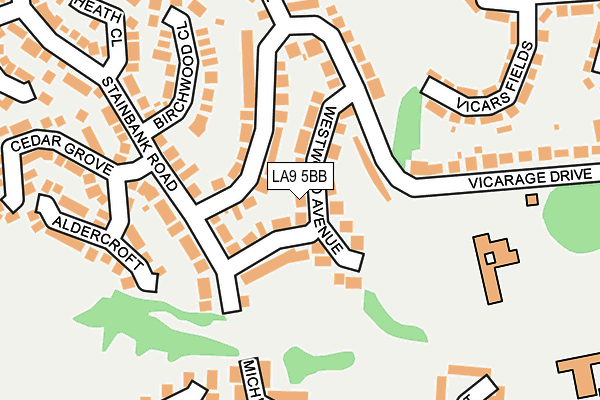 LA9 5BB map - OS OpenMap – Local (Ordnance Survey)