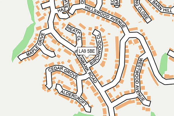 LA9 5BE map - OS OpenMap – Local (Ordnance Survey)