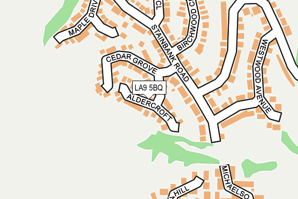 LA9 5BQ map - OS OpenMap – Local (Ordnance Survey)
