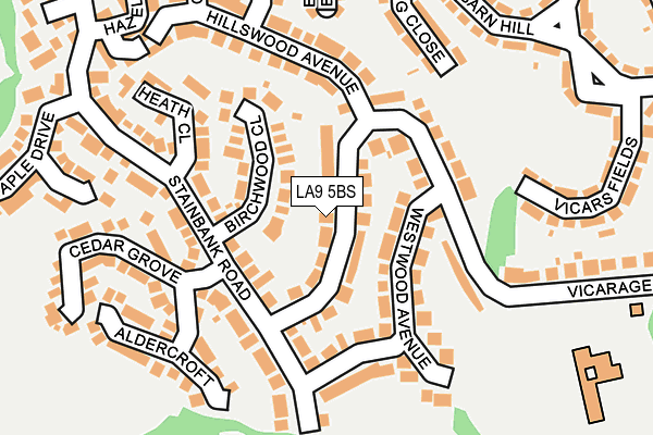 LA9 5BS map - OS OpenMap – Local (Ordnance Survey)