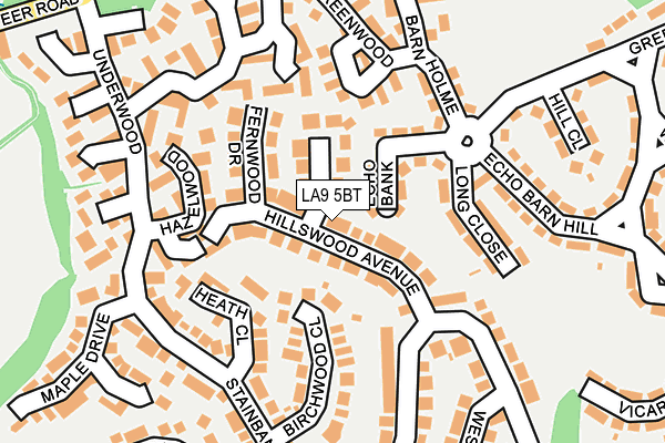 LA9 5BT map - OS OpenMap – Local (Ordnance Survey)