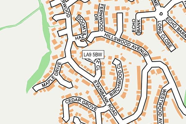 LA9 5BW map - OS OpenMap – Local (Ordnance Survey)
