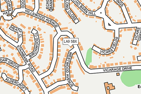 LA9 5BX map - OS OpenMap – Local (Ordnance Survey)