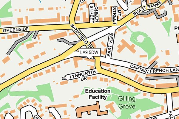 LA9 5DW map - OS OpenMap – Local (Ordnance Survey)