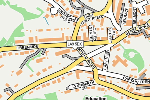 LA9 5DX map - OS OpenMap – Local (Ordnance Survey)