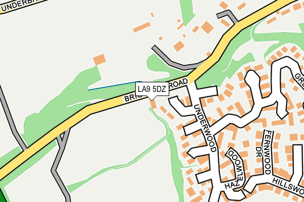 LA9 5DZ map - OS OpenMap – Local (Ordnance Survey)