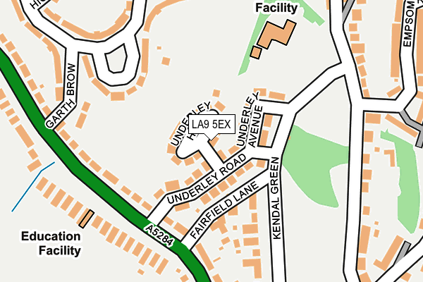 LA9 5EX map - OS OpenMap – Local (Ordnance Survey)