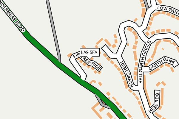 LA9 5FA map - OS OpenMap – Local (Ordnance Survey)
