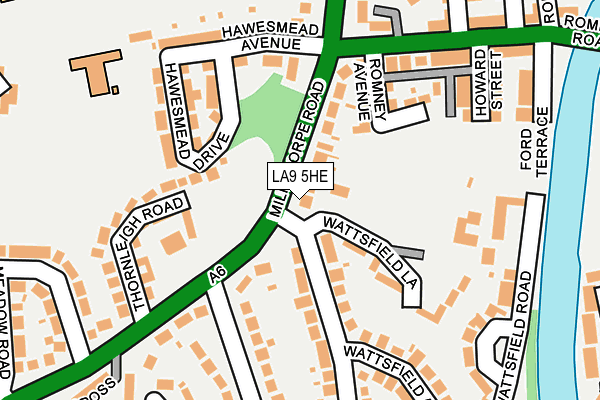 LA9 5HE map - OS OpenMap – Local (Ordnance Survey)