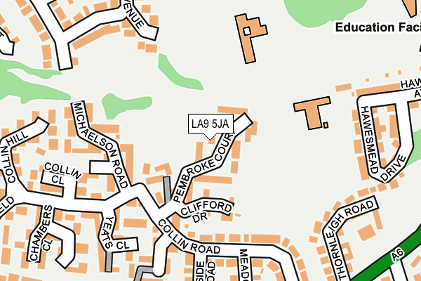 LA9 5JA map - OS OpenMap – Local (Ordnance Survey)