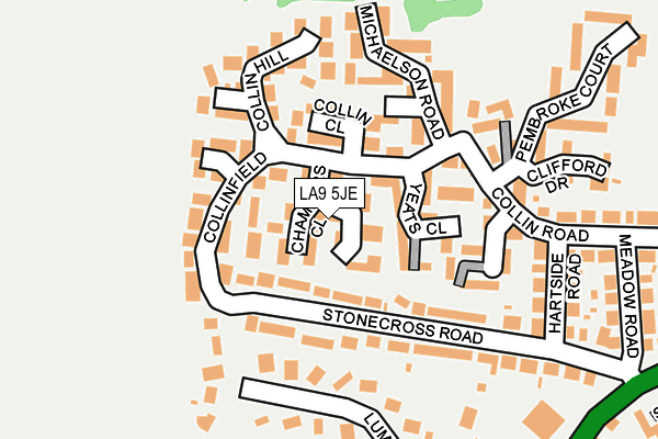 LA9 5JE map - OS OpenMap – Local (Ordnance Survey)