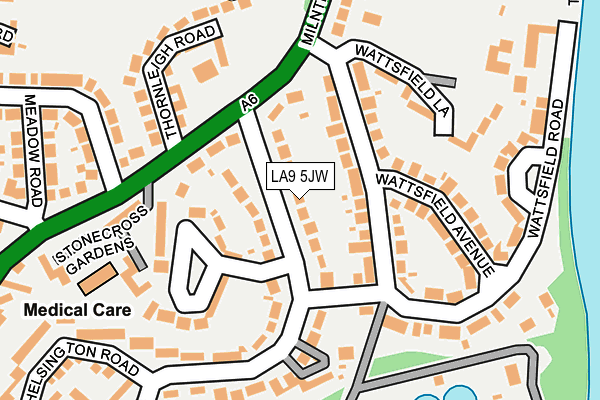 LA9 5JW map - OS OpenMap – Local (Ordnance Survey)