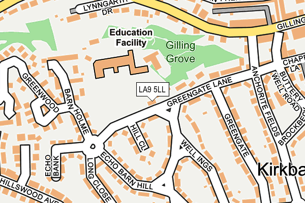 LA9 5LL map - OS OpenMap – Local (Ordnance Survey)
