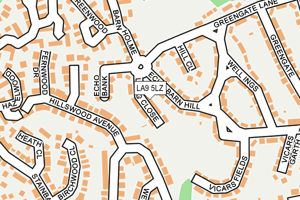 LA9 5LZ map - OS OpenMap – Local (Ordnance Survey)