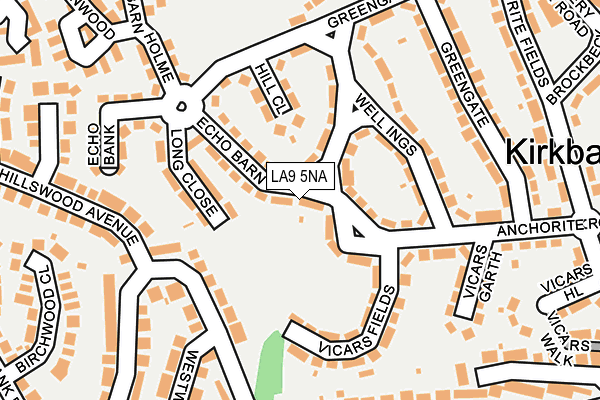 LA9 5NA map - OS OpenMap – Local (Ordnance Survey)