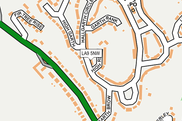 LA9 5NW map - OS OpenMap – Local (Ordnance Survey)