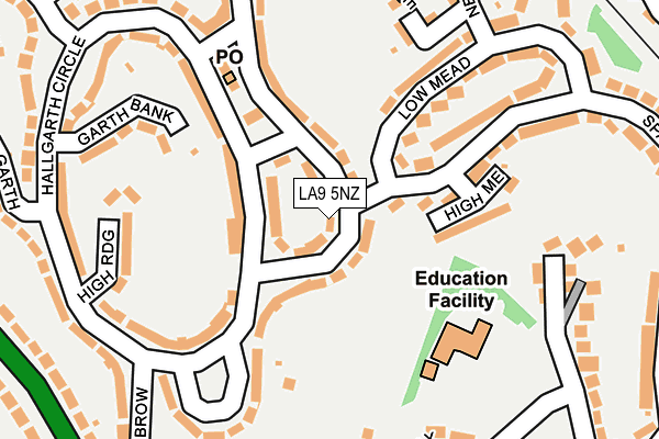 LA9 5NZ map - OS OpenMap – Local (Ordnance Survey)