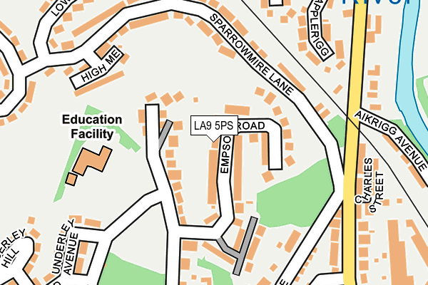 LA9 5PS map - OS OpenMap – Local (Ordnance Survey)