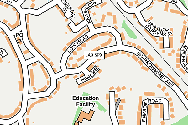 LA9 5PX map - OS OpenMap – Local (Ordnance Survey)
