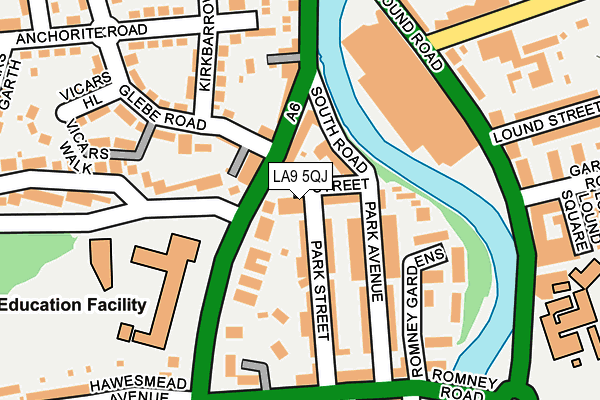 LA9 5QJ map - OS OpenMap – Local (Ordnance Survey)