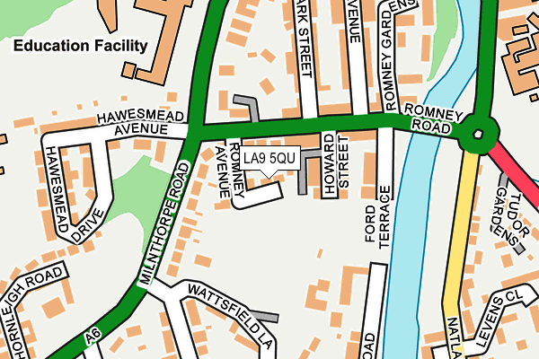 LA9 5QU map - OS OpenMap – Local (Ordnance Survey)