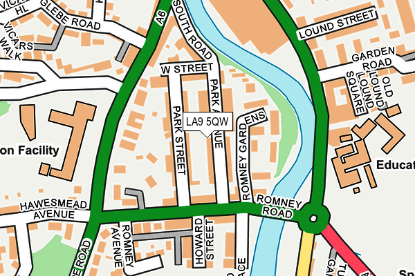 LA9 5QW map - OS OpenMap – Local (Ordnance Survey)