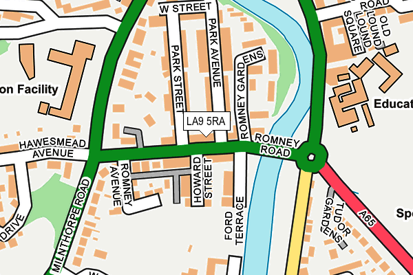 LA9 5RA map - OS OpenMap – Local (Ordnance Survey)