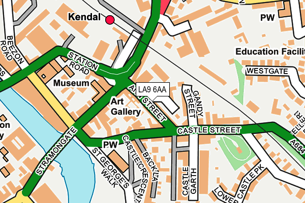 LA9 6AA map - OS OpenMap – Local (Ordnance Survey)