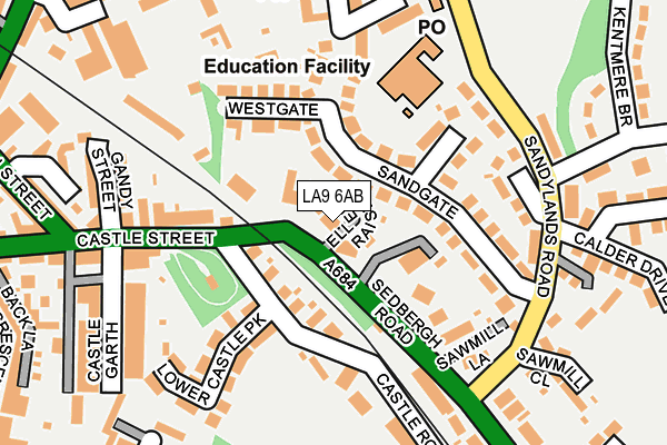 LA9 6AB map - OS OpenMap – Local (Ordnance Survey)