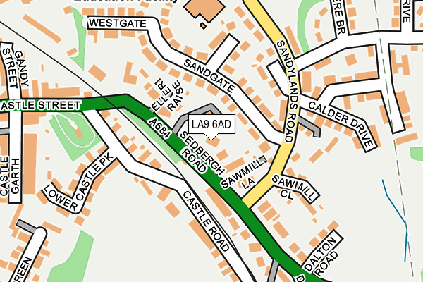LA9 6AD map - OS OpenMap – Local (Ordnance Survey)