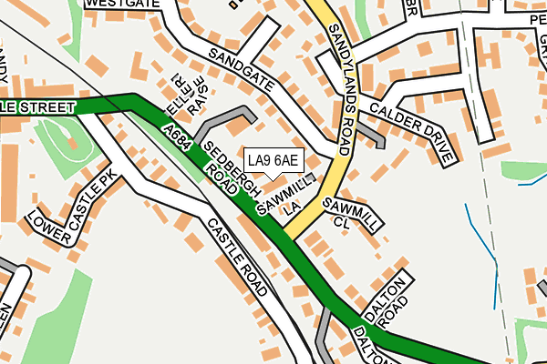 LA9 6AE map - OS OpenMap – Local (Ordnance Survey)