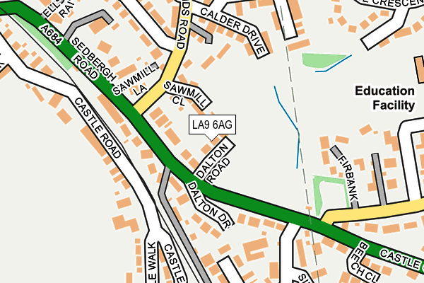 LA9 6AG map - OS OpenMap – Local (Ordnance Survey)