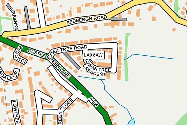 LA9 6AW map - OS OpenMap – Local (Ordnance Survey)