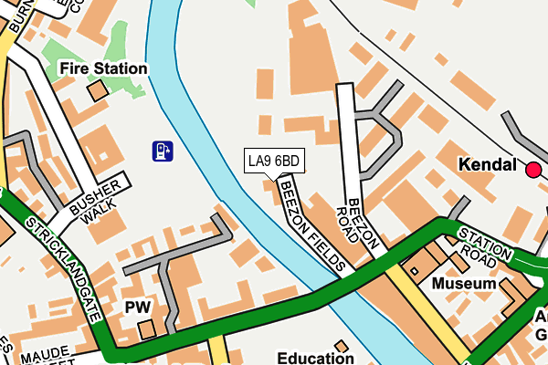 LA9 6BD map - OS OpenMap – Local (Ordnance Survey)