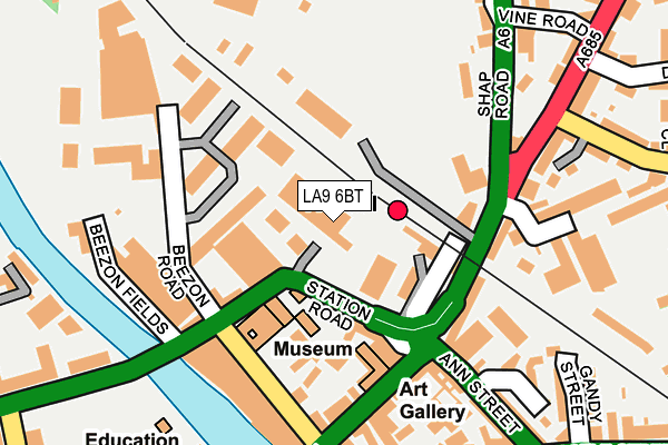 LA9 6BT map - OS OpenMap – Local (Ordnance Survey)