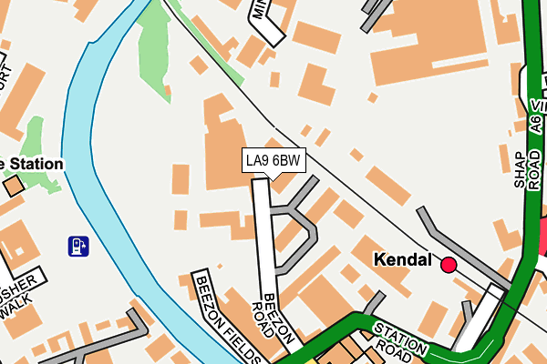 LA9 6BW map - OS OpenMap – Local (Ordnance Survey)