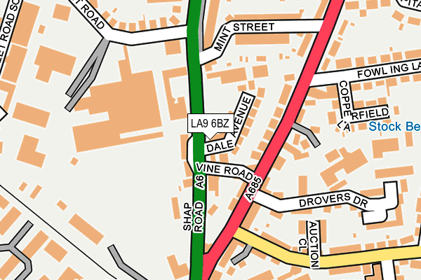 LA9 6BZ map - OS OpenMap – Local (Ordnance Survey)