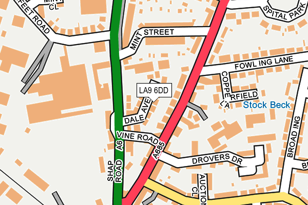 LA9 6DD map - OS OpenMap – Local (Ordnance Survey)