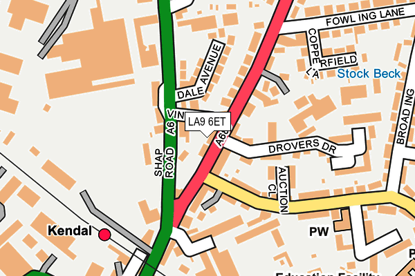 LA9 6ET map - OS OpenMap – Local (Ordnance Survey)