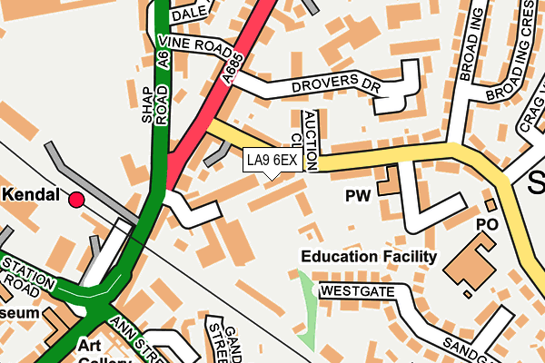 LA9 6EX map - OS OpenMap – Local (Ordnance Survey)