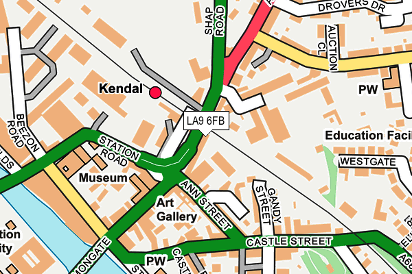 LA9 6FB map - OS OpenMap – Local (Ordnance Survey)