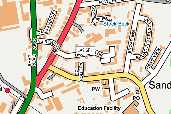 LA9 6FH map - OS OpenMap – Local (Ordnance Survey)