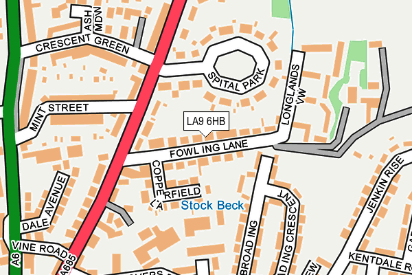 LA9 6HB map - OS OpenMap – Local (Ordnance Survey)