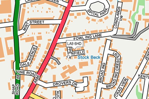 LA9 6HD map - OS OpenMap – Local (Ordnance Survey)
