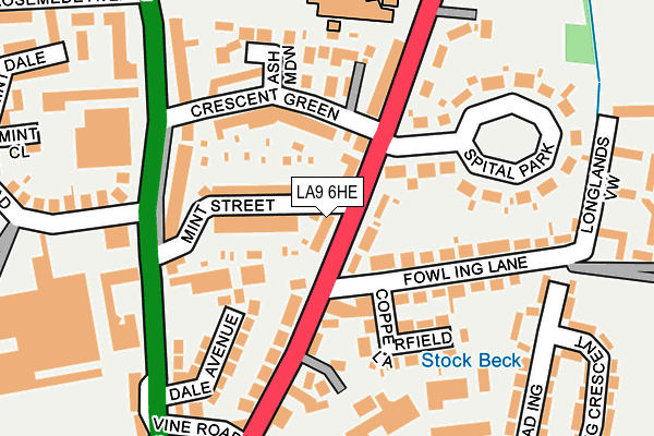 LA9 6HE map - OS OpenMap – Local (Ordnance Survey)