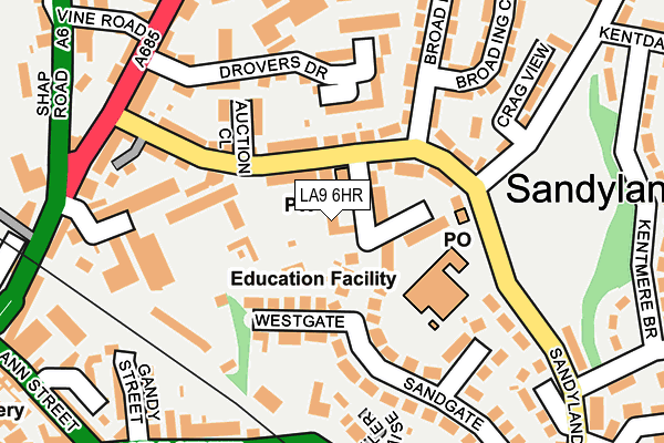 LA9 6HR map - OS OpenMap – Local (Ordnance Survey)