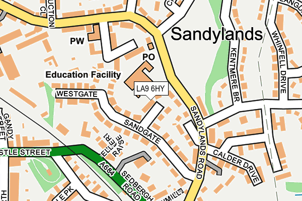 LA9 6HY map - OS OpenMap – Local (Ordnance Survey)