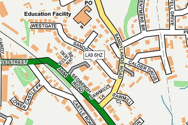 LA9 6HZ map - OS OpenMap – Local (Ordnance Survey)