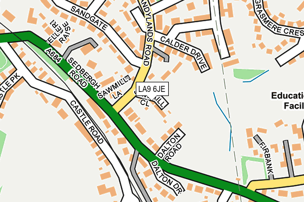 LA9 6JE map - OS OpenMap – Local (Ordnance Survey)